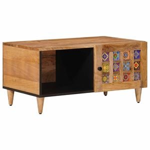 vidaXL Sofabord Naturfarvet 80 x 50 x 40 cm Massivt mangotr&aelig;