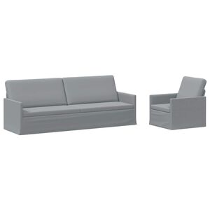 vidaXL Sofa S&aelig;t 2 pcs Lysegr&aring; Stof