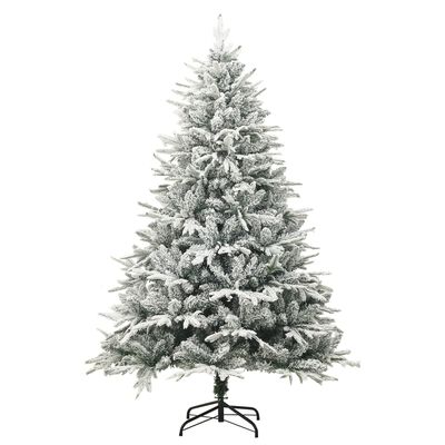 vidaXL kunstigt juletræ m. LED-lys og kugler + puddersne PVC PE 180 cm
