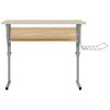 vidaXL skrivebord 110x53x(58-87) cm konstrueret tr&aelig; st&aring;l sonoma-eg gr&aring;