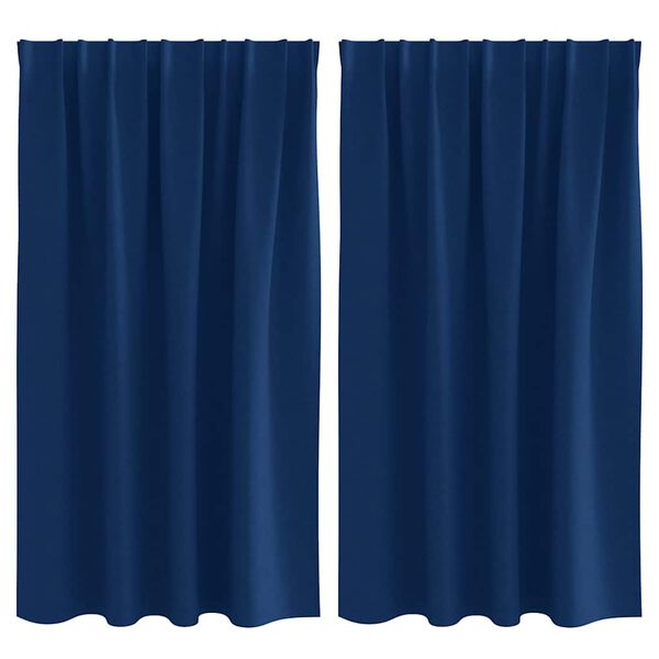 vidaXL M&oslash;rkl&aelig;gningsgardiner med ringe 2 pcs M&oslash;rk bl&aring; 140 x 140 cm