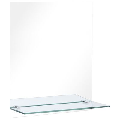 vidaXL vægspejl med hylde 20x40 cm hærdet glas