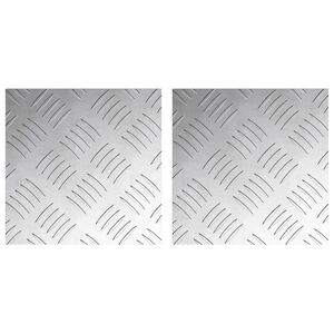vidaXL Trappe Tread 2 stk. 20 x 20 cm S&oslash;lv Aluminium Firkantet