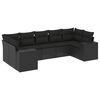 vidaXL sofas&aelig;t til haven 7 dele med hynder polyrattan sort