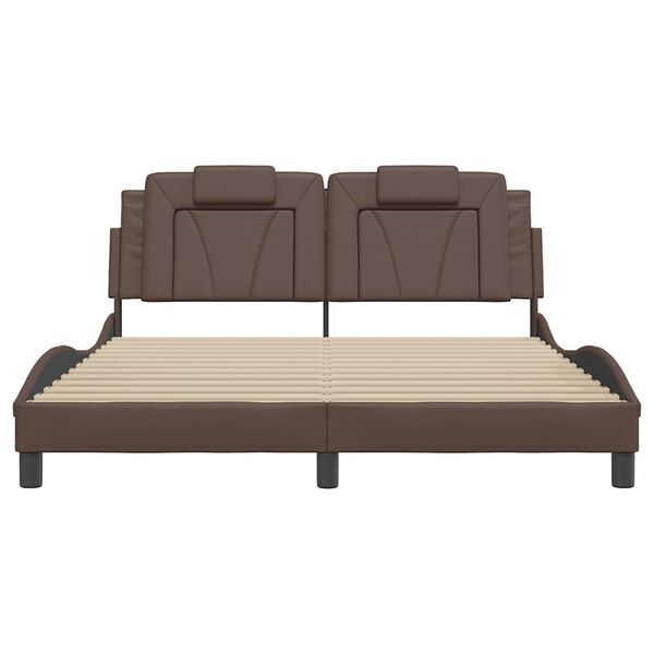 vidaXL sengeramme uden madras Viana 160x200 cm kunstl&aelig;der brun