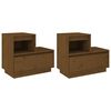 vidaXL sengeborde 2 stk. 60x34x51 cm massivt fyrretr&aelig; gyldenbrun