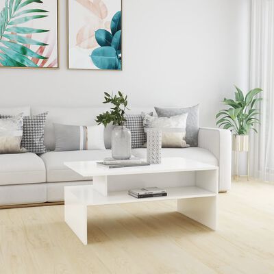 vidaXL sofabord 90x60x42,5 cm konstrueret træ hvid