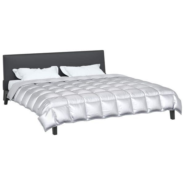 vidaXL Vinter dyne S&oslash;lv 200 x 200 cm Satin og Mikrofiber