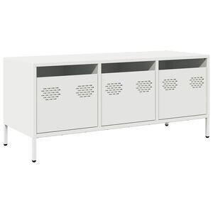 vidaXL tv-bord 101,5x39x43,5 cm koldvalset st&aring;l hvid