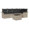 vidaXL Havesofa S&aelig;t 6 stk. Lysegr&aring; polyrattan