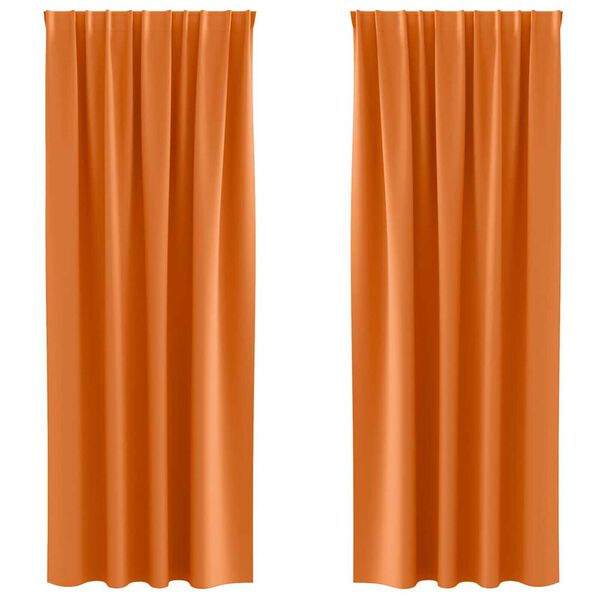 vidaXL Mørklægningsgardiner med ringe 2 pcs Lys Orange 260 x 140 cm