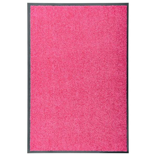 vidaXL vaskbar dørmåtte 60x90 cm pink
