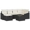 vidaXL Sofa S&aelig;t med pude med opbevaring Sort og Cream polyrattan