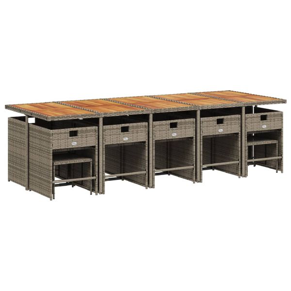 vidaXL spisebordss&aelig;t til haven 15 dele med hynder polyrattan gr&aring;