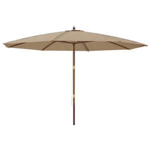 vidaXL haveparasol med tr&aelig;stang 400x273 cm gr&aring;brun