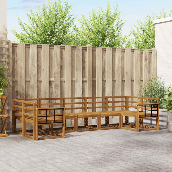 vidaXL Udend&oslash;rs sofagruppe 7 pcs Naturfarvet Massivt Akacietr&aelig;