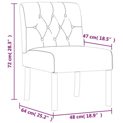 vidaXL stol med knapdesign stof hørfarvet