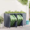 vidaXL Wheelie Bin Opbevaring til 3 Affaldscontainere Lysegrå