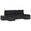 vidaXL Havesofa S&aelig;t 6 stk. Sort polyrattan