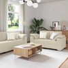 vidaXL Sofa 2 pcs Creme 219 x 80 x 82 cm Stof