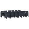 vidaXL Have Spisebordss&aelig;t 13 pcs Antracit Polt rattan