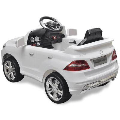 Elektrisk ride-on bil, Mercedes Benz ML350, hvid, 6 V m/fjernbetjening