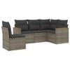 vidaXL sofas&aelig;t 5 dele med hynder polyrattan gr&aring;