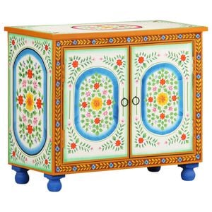 vidaXL h&aring;ndmalet sk&aelig;nk 70x35x60 cm massivt mangotr&aelig;