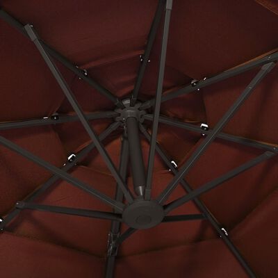vidaXL parasol med aluminiumsstang i 4 niveauer 3x3 m terrakotta