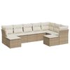 vidaXL sofas&aelig;t til haven 9 dele med hynder polyrattan beige