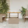 vidaXL havebord 90x55x71 cm polyrattan og akacietr&aelig; beige