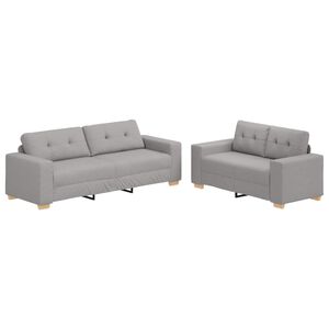 vidaXL Sofa 2 stk. Skygr&aring; Linned-blandet stof
