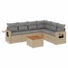 vidaXL havesofas&aelig;t 7 dele med hynder polyrattan beige