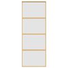 vidaXL skydedør 76x205 cm matteret sikkerhedsglas og aluminium gylden