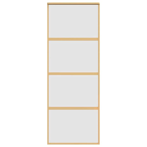 vidaXL skydedør 76x205 cm matteret sikkerhedsglas og aluminium gylden