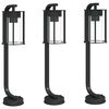 vidaXL udend&oslash;rs standerlampe 3 stk. 60 cm rustfrit st&aring;l sort