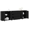 vidaXL Sideboard med skuffe Sort eg 240 x 33 x 70 cm Konstrueret træ