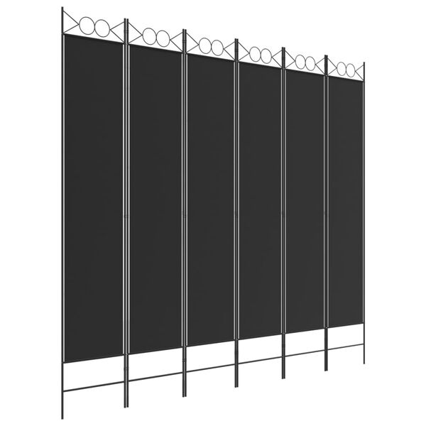 vidaXL 6-panels rumdeler 240x220 cm stof sort