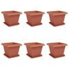 vidaXL Plantepotter 6 pcs Mursten R&oslash;d 38 x 38 x 30 cm Plastik