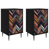 vidaXL Natskab OMMEN 2 stk. Sort eg 36 x 33 x 61 cm Konstrueret tr&aelig;