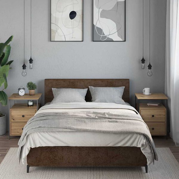 vidaXL sengeborde 2 stk. 44x45x60 cm konstrueret træ kunsteg