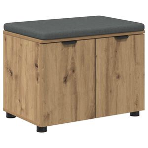 vidaXL Hallb&aelig;nk Artisan Eg 60 x 38 x 46 cm Kunstigt tr&aelig; og stof
