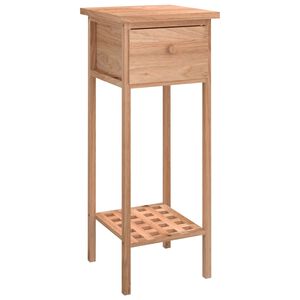 vidaXL sidebord med skuffe 25x25x60 cm massivt tr&aelig; valn&oslash;d