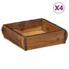 vidaXL Bakke 4 stk. Brun 29 x 31 x 10 cm Solid genbrugs tr&aelig;