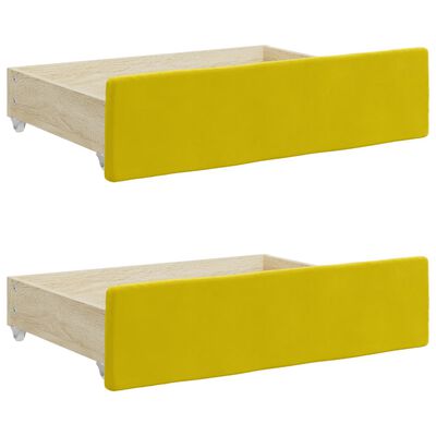 vidaXL sengeskuffer 2 stk. konstrueret træ og velour gul