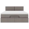 vidaXL Ottoman seng med madras & LEDs Taupe 140x200 cm Stof