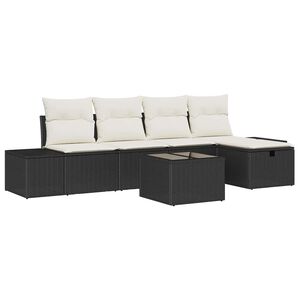 vidaXL Sofa S&aelig;t med pude 6 pcs polyrattan