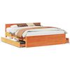 vidaXL sengeramme m. sengegavl 200x200 cm uden madras massivt fyr brun