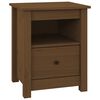 vidaXL sengebord 40x35x49 cm massivt fyrretr&aelig; gyldenbrun