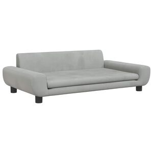 vidaXL sofa til b&oslash;rn 100x54x33 cm velour lysegr&aring;